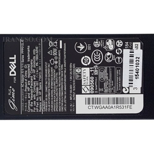 آداپتور لپ تاپ دل 19.5V 4.62A سرریز سوزندار