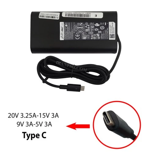آداپتور تبلت-موبایل-لپ تاپ دل 20V 3.25A-15V 3A-9V 3A-5V 3A Type C اورجینال