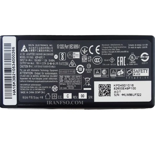 آداپتور لپ تاپ سامسونگ 19V 2.37A Gimo Plus سرریز