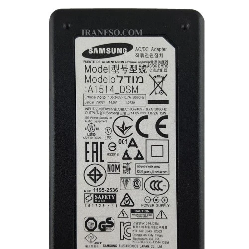 آداپتور ال سی دی سامسونگ 14V 1.07A کابل دو تایی