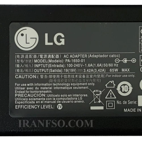 آداپتور لپ تاپ ال جی 19V 3.42A اورجینال