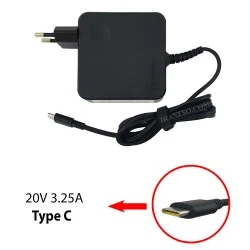 آداپتور لپ تاپ لنوو 20V 3.25A Type C مربعی