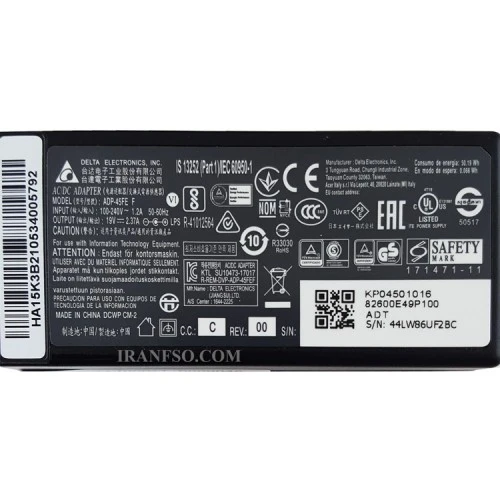 آداپتور لپ تاپ سامسونگ 19V 2.37A Gimo Plus