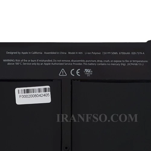 باتری لپ تاپ اپل A1405 Air A1369-A1466-2011-2012 اورجینال