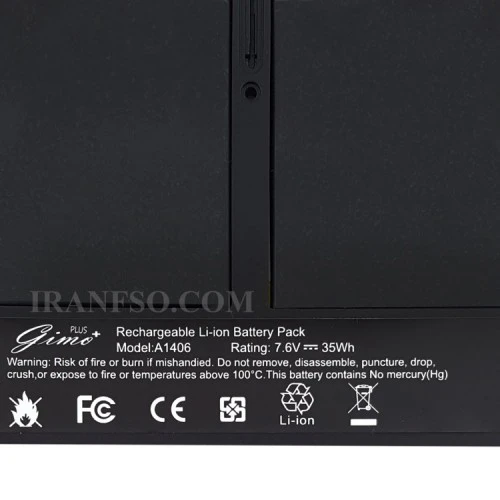 باتری لپ تاپ اپل A1406 Air A1370-A1465-A1495_2011-2014 Gimo Plus