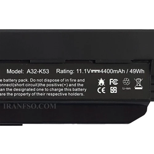 باتری لپ تاپ ایسوس K53-6Cell Gimo Plus مشکی-49 وات ساعت