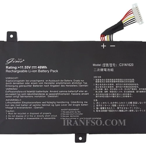 باتری لپ تاپ ایسوس ZenBook UX430_C31N1620 Type B_Gimo Plus مشکی-داخلی-50 وات ساعت