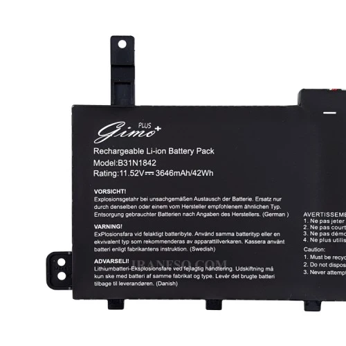 باتری لپ تاپ ایسوس VivoBook S531FA-K513E-X513_B31N1842_C31N1842 Gimo Plus