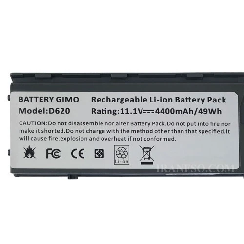 باتری لپ تاپ دل Latitude D620-D630-6Cell نقره ای-49 وات ساعت