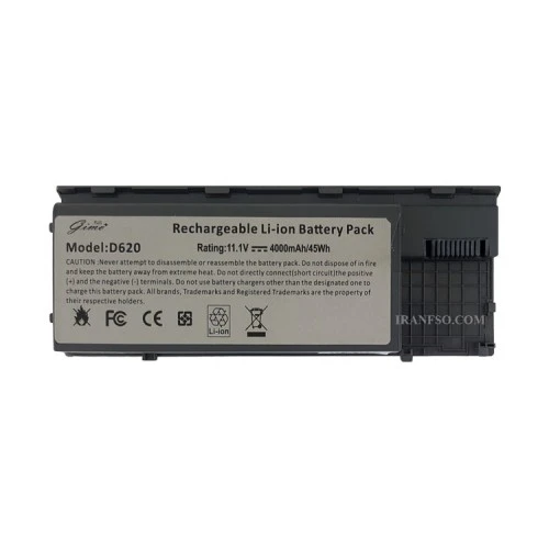 باتری لپ تاپ دل Latitude D620-D630-6Cell Gimo Plus نقره ای-45 وات ساعت