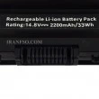 باتری لپ تاپ دل Inspiron 3521-5521-5537_4Cell Gimo Plus مشکی-2200 میلی آمپر ساعت