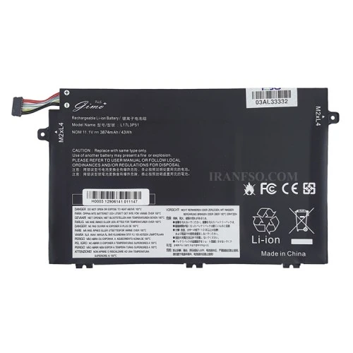 باتری لپ تاپ لنوو ThinkPad E580_L17L3P51 Gimo Plus مشکی-داخلی-43 وات ساعت