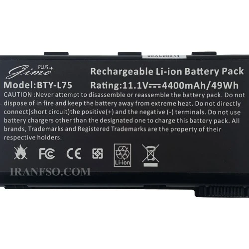 باتری لپ تاپ ام اس آی L74-6Cell Gimo Plus مشکی-49 وات ساعت