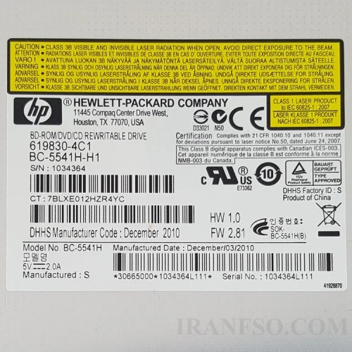 درایو لپ تاپ بلوری رام اچ پی Sata Slim 12.7mm