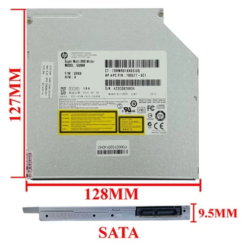 درایو لپ تاپ دی وی دی رایتر اچ پی Sata SuperSlim 9.5mm سه ماه گارانتی