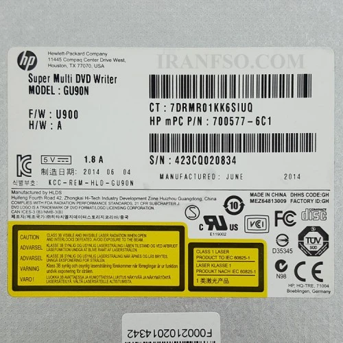 درایو لپ تاپ دی وی دی رایتر اچ پی Sata SuperSlim 9.5mm سه ماه گارانتی