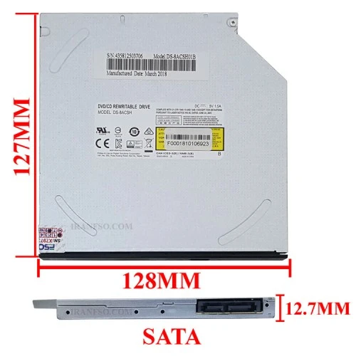 درایو لپ تاپ دی وی دی رایتر فیلیپس لایتون Sata Slim 12.7mm هجده ماه گارانتی