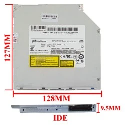 درایو لپ تاپ دی وی دی رایتر IDE Superslim 9.5mm مکشی