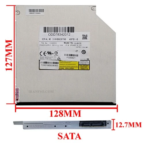 درایو لپ تاپ دی وی دی رایتر پاناسونیک Sata Slim 12.7mm سه ماه گارانتی