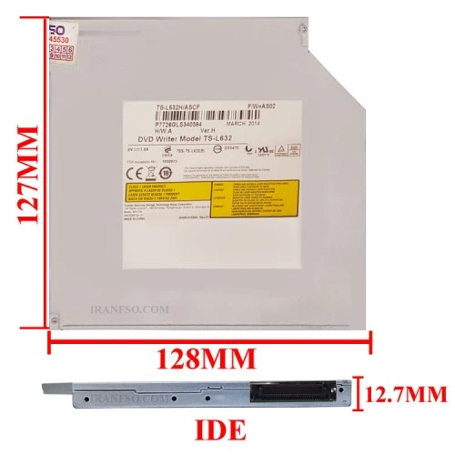 درایو لپ تاپ دی وی دی رایتر توشیبا-سامسونگ IDE Slim 12.7mm شش ماه گارانتی
