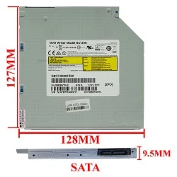 درایو لپ تاپ دی وی دی رایتر توشیبا-سامسونگ Sata Superslim 9.5mm سه ماه گارانتی