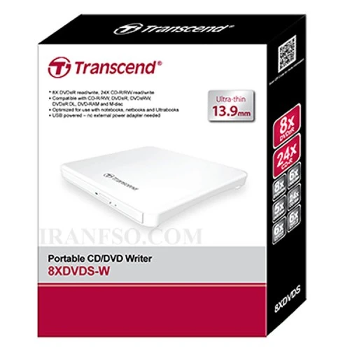 درایو لپ تاپ دی وی دی رایتر Transcend External سفید