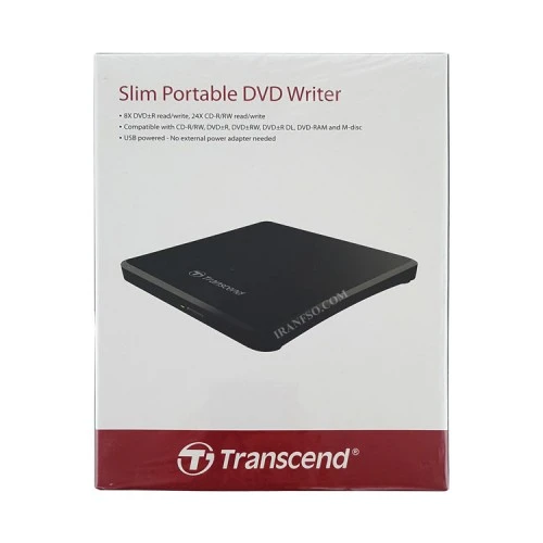 درایو لپ تاپ دی وی دی رایتر Transcend External مشکی گارانتی آواژنگ