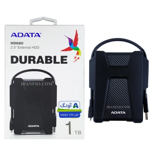 هارد HDD لپ تاپ 1 ترابایت Adata HD680 Durable External مشکی-گارانتی آونگ
