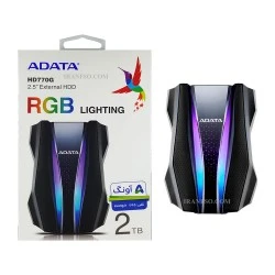 هارد HDD لپ تاپ 2 ترابایت Adata External_HD770G RGB Lighting گارانتی آونگ