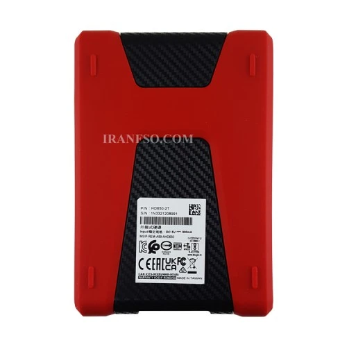هارد HDD لپ تاپ 2 ترابایت Adata HD650 Durable External قرمز-گارانتی آونگ