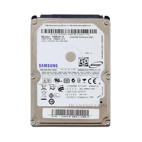هارد HDD لپ تاپ 640 گیگابایت سامسونگ Sata 5400RPM-Refurbish شش ماه گارانتی-دست دوم