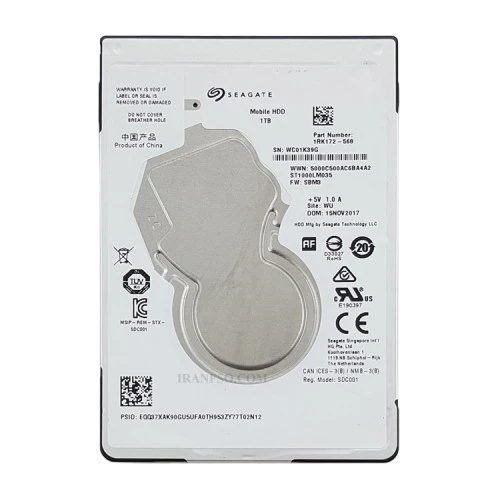 هارد HDD لپ تاپ 1 ترابایت سی گیت Sata Slim 5400RPM-Riffer شش ماه گارانتی