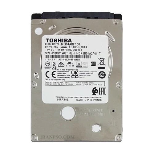 هارد HDD لپ تاپ 1 ترابایت توشیبا Sata 5400PRM Slim گرانتی ماتریس