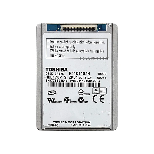 هارد HDD فلتی 1.8 اینچ لپ تاپ 100 گیگابایت توشیبا 40 پین ریفر دست دوم