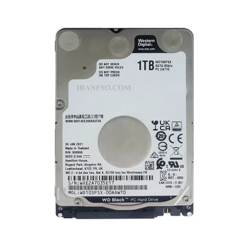 هارد HDD لپ تاپ 1 ترابایت وسترن Sata 5400RPM Slim مشکی-یکسال گارانتی افق
