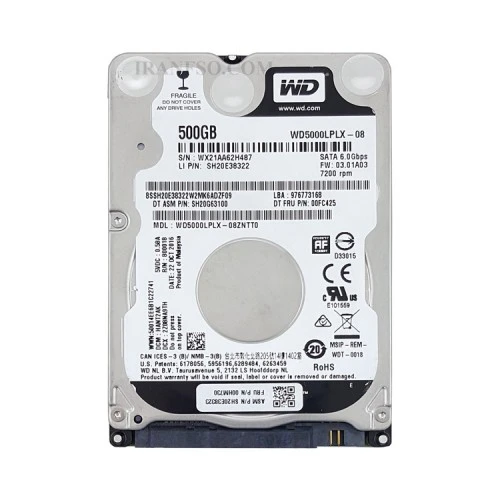 هارد HDD لپ تاپ 500 گیگابایت وسترن Sata 5400RPM Slim سه ماه گارانتی-ریفر