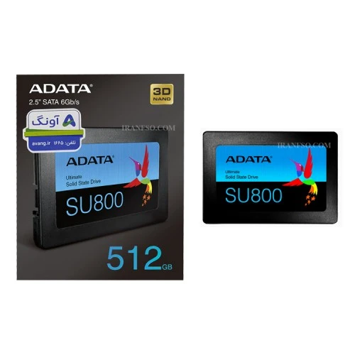 هارد SSD لپ تاپ 512 گیگابایت Adata Sata 2.5Inch SU800 گارانتی آونگ