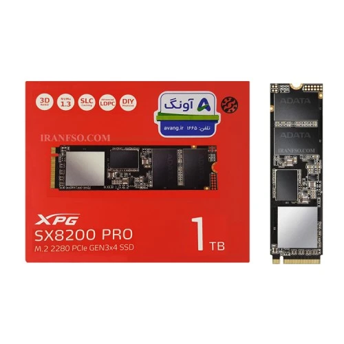 هارد SSD لپ تاپ 1 ترابایت Adata M.2 NVME 2280_SX8200 PRO گارانتی آونگ