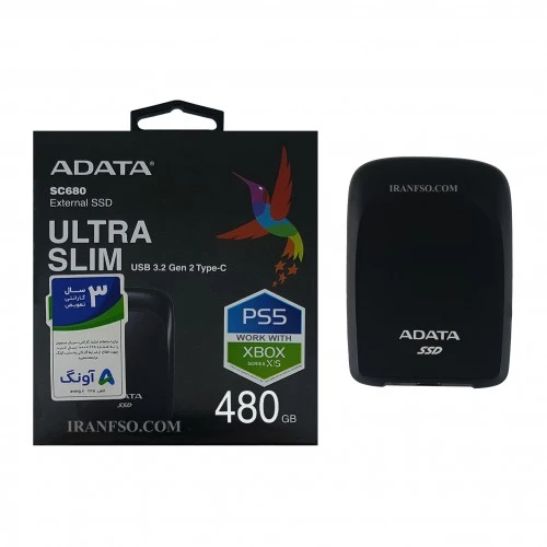 هارد SSD لپ تاپ 480 گیگابایت Adata SC680 External گارانتی آونگ