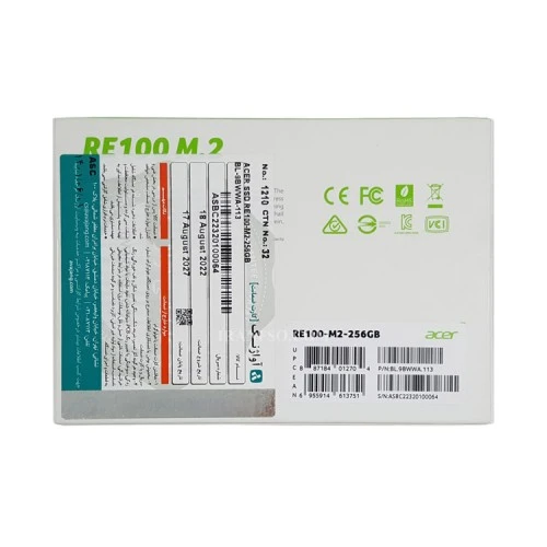 هارد SSD لپ تاپ 256 گیگابایت ایسر M.2 NGFF 2280_RE100 گارانتی آواژنگ