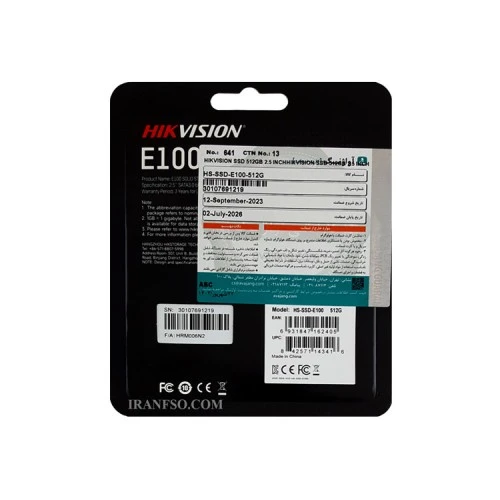 هارد SSD لپ تاپ 512 گیگابایت هایک ویژن Sata 2.5Inch E100 گارانتی آواژنگ