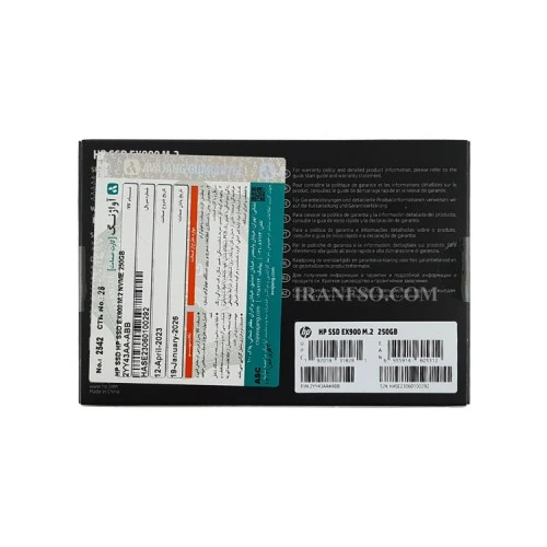 هارد SSD لپ تاپ 250 گیگابایت اچ پی M.2 NVME 2280_EX900 گارانتی آواژنگ