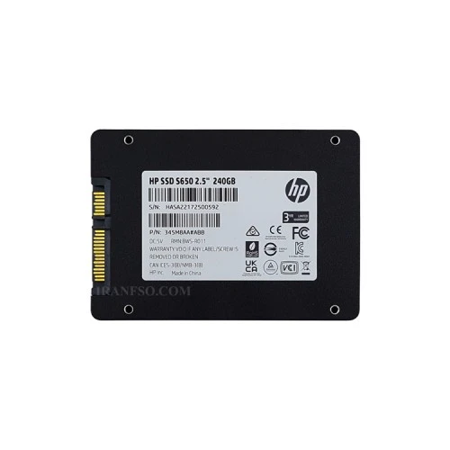 هارد SSD لپ تاپ 240 گیگابایت اچ پی Sata 2.5Inch S650 گارانتی متین