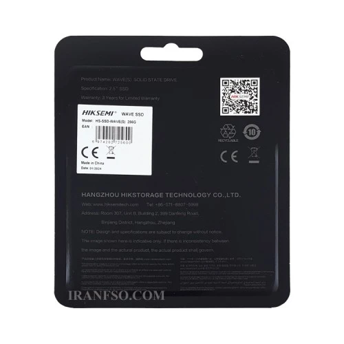 هارد SSD لپ تاپ 256 گیگابایت Hiksemi Sata 2.5Inch Wave گارانتی آونگ