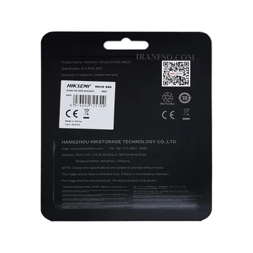 هارد SSD لپ تاپ 256 گیگابایت Hiksemi M.2 2280 NVME Wave گارانتی آواژنگ