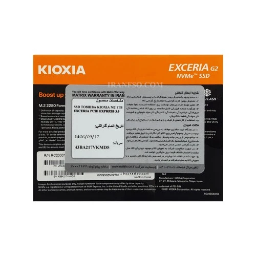 هارد SSD لپ تاپ 1 ترابایت Kioxia M.2 NVME 2280_EXCERIA گارانتی ماتریس