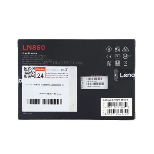 هارد SSD لپ تاپ 256 گیگابایت Lenovo M.2 NVME 2280_LN860 گارانتی متین