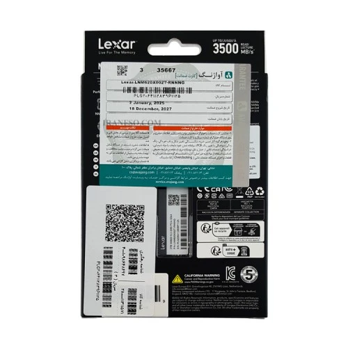 هارد SSD لپ تاپ 2 ترابایت Lexar M.2 NVME 2280 NM620 گارانتی آواژنگ
