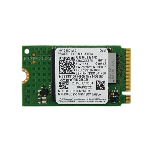 هارد SSD لپ تاپ 256 گیگابایت Micron Technology M.2 NVME 2242 یکسال گارانتی افق-بدون پک