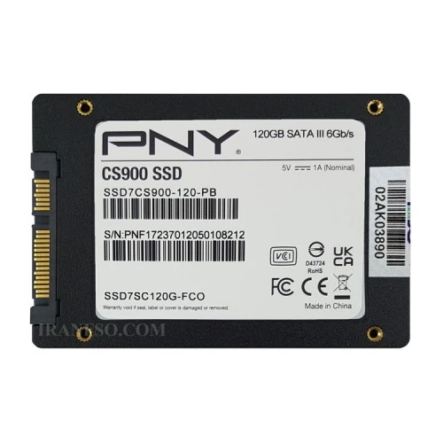 هارد SSD لپ تاپ 120 گیگابایت PNY Sata 2.5Inch CS900 بیست ماه گارانتی افق